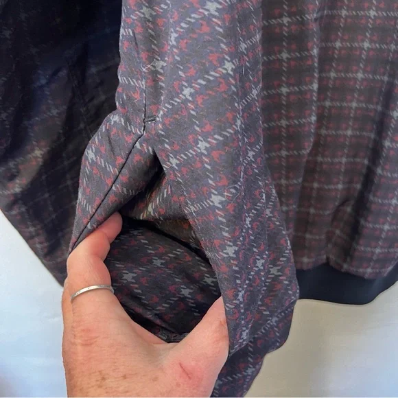 SUN MOUNTAIN Vintage Golf Windbreaker Pullover Plaid Reversible Sz Large Pockets - Picture 9 of 10